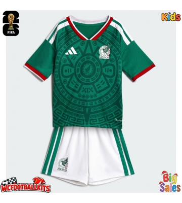 Mexico Replica Home Stadium Kit for Kids World Cup 2026 Short Sleeve (+ pants)